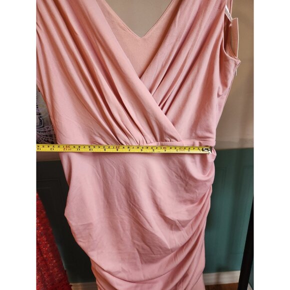 Grace Karin Ruched Sleeveless Dress – Asymmetrical Hem, Size Large Blush Pink - Picture 5 of 6